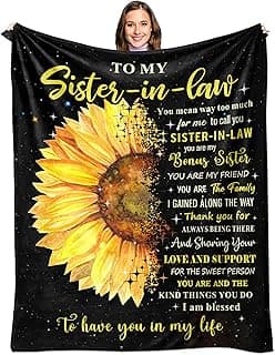 puekrtoa Christmas Sister in Law Birthday Gifts, Xmas Gift for Sister in Law for Women, Best Sisters-in-Law Wedding Gift Ideas, Sisters in Law Throw Blanket 60"X50"