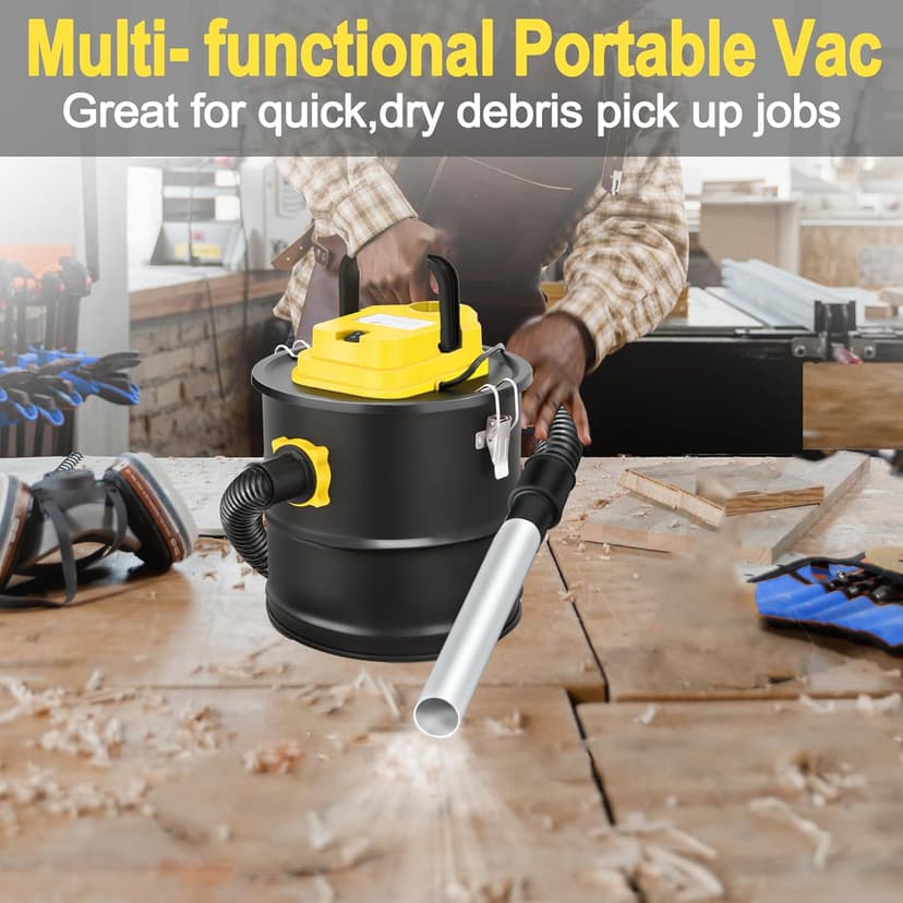 SIPPON Ash Vacuum Cleaner, Pellet Stove Vacuum Cleaner with Blower Function, 800W Powerful Suction 2.6 Gallon All-in-One Ash Vacuum for Fireplaces, Pellet Stoves