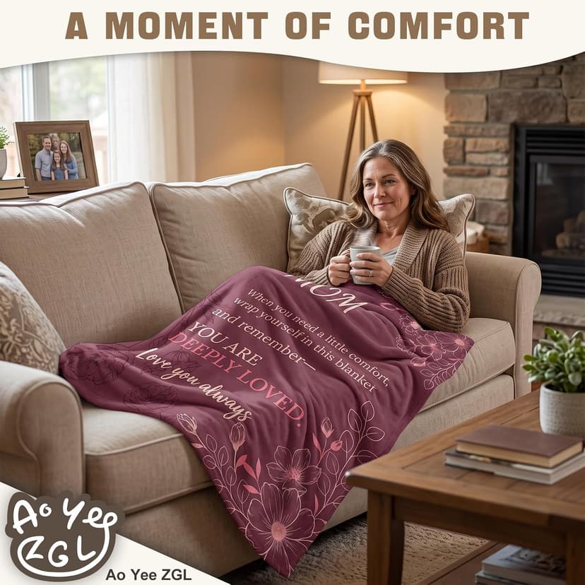 Fun Gifts for Mom on Birthday Mother's Day,Flannel Material ,Suitable for naps and rest,Size:60 x 50 in,Mom Stocking Stuffers Mom Flannel Blanket,Gifts for Mom from Daughter Son on Christmas B0HFN8TCLZ