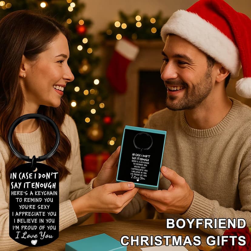 Gifts for husband Boyfriend I Love You Gifts for Him Her Wife Girlfriend Mens Stocking Stuffers, Gift Box, Engraved Keyring Boyfriend Keychain Husband Anniversary Christmas Valentines Birthday Gifts B0DSS766P4