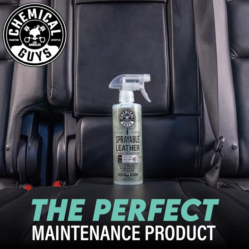 Chemical Guys Sprayable Leather Cleaner and Conditioner in One - Cleans, Conditions, and Protects Leather, Vinyl, Faux & More, Safe for Cars, Furniture & Apparel - 16 oz