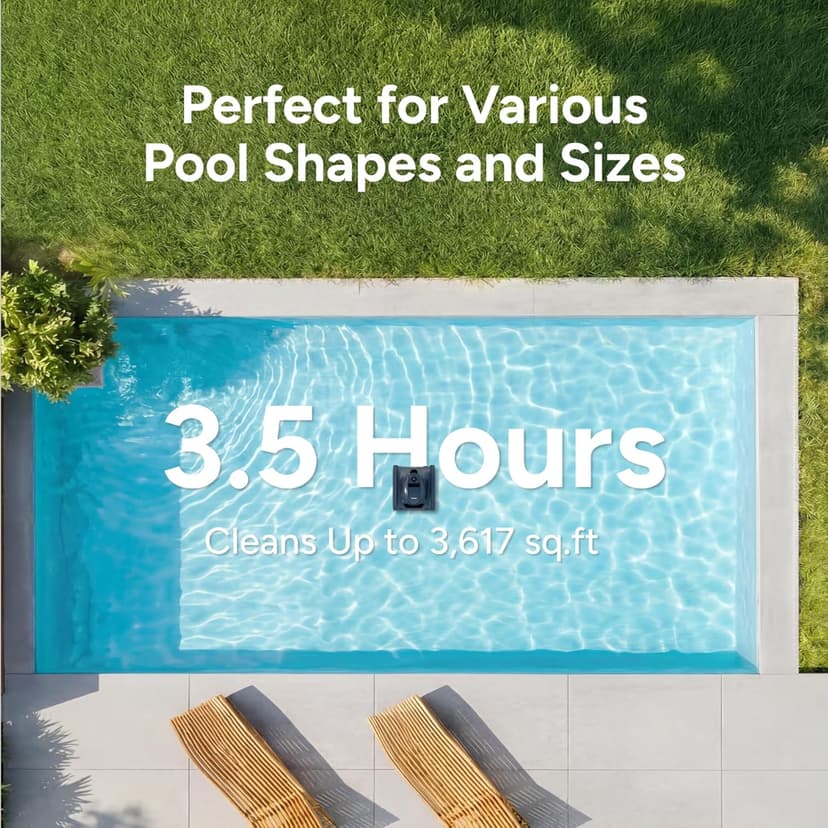 iGarden Robotic Pool Cleaner KN Series, 210-Min Runtime, Smart 3D Navigation, Full-Inverter Energy-Saving Tech, Cleans Floor, Wall & Waterline, for Above-Ground & Inground Pools, Matte Black