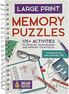 Large Print Memory Puzzles: 175+ Puzzles and Activities for Adults to Exercise Memory and Improve Focus - Includes Spiral Bound / Lay Flat Design and ... Font for Easy Reading (Brain Busters) 1646385039