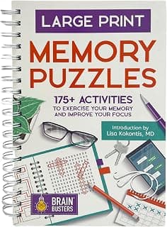 Large Print Memory Puzzles: 175+ Puzzles and Activities for Adults to Exercise Memory and Improve Focus - Includes Spiral Bound / Lay Flat Design and ... Font for Easy Reading (Brain Busters) 1646385039