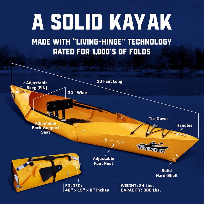 Tucktec 8' Jr. Foldable Kayak - 225 lb. Capacity - Made in USA