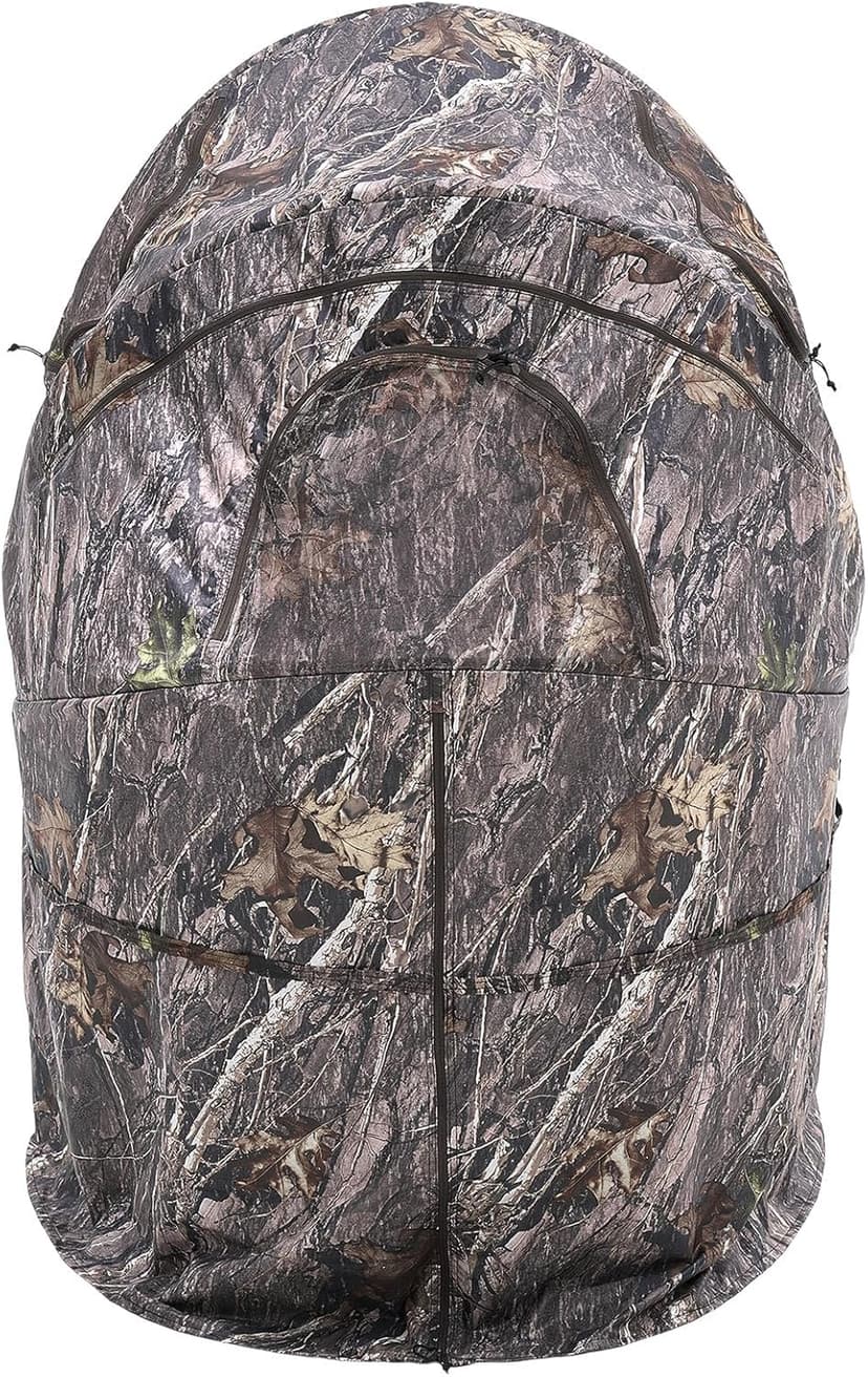VEVOR Hunting Blind，See Through Ground Blinds with Carrying Bag, 360 Degree Portable Camouflage Tent，Durable Concealed Shelter with Silent Side Door and Window, for Turkey and Deer