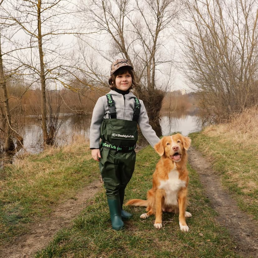 DaddyGoFish Chest Waders for Kids and Adults, Fishing and Hunting Waders with a Pocket and a Wader Hanger