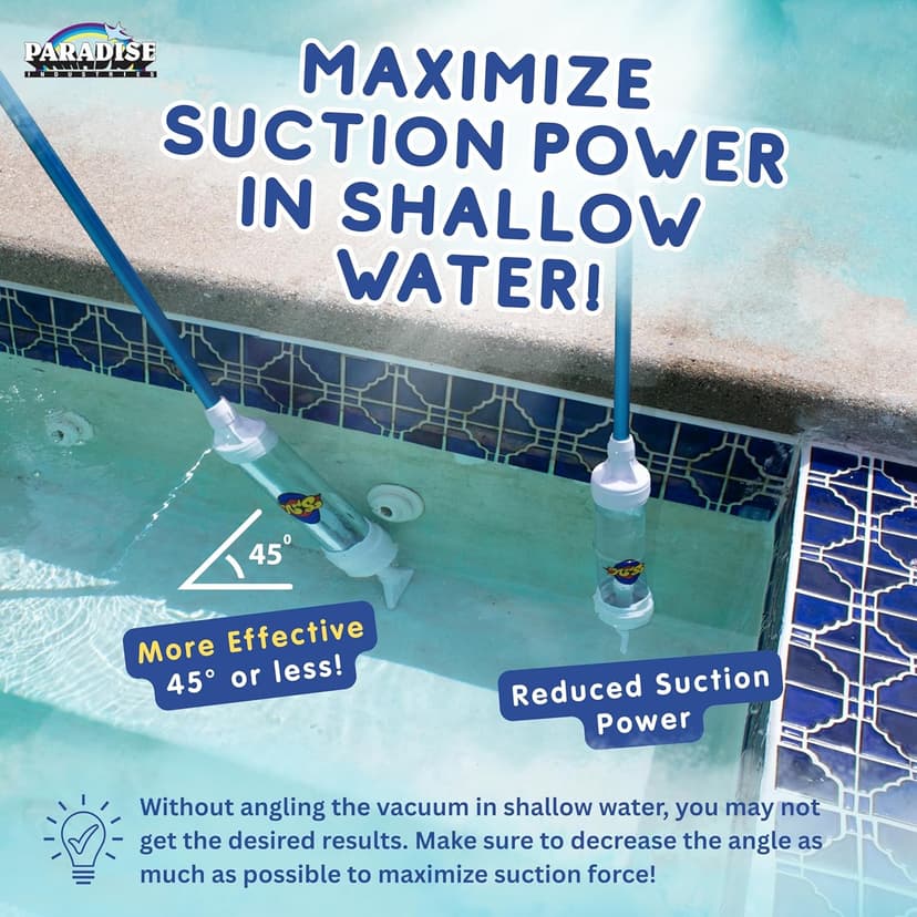 Rola-Chem 6250 Paradise Power Spa Vacuum – Manual Spa Vac for Hot Tub, Pool Stairs & Spas – Cordless Hot Tub Vacuum Cleaner with Telescopic Handle – Powered by Physics