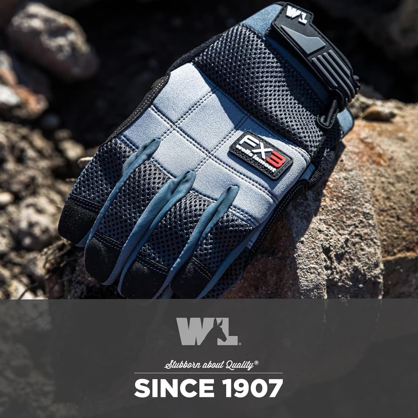 Wells Lamont FX3 Insulated Synthetic Leather Winter Work Gloves for Men – Warm 3M Thinsulate, Fleece-Lined, Touchscreen – Water-Resistant, Reinforced Palm, Adjustable Wrist – Green, Large (7794L)