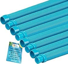 U.S. Pool Supply Pool Vacuum Hose, 8 Piece Pool Hose Set - 40" Teal Flexible Spiral Wound Connector Sections with 1.5" Male & Female Cuff Ends, Replacement Fits Most Inground Automatic Cleaner Brands