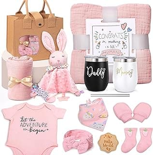 New Mom Gifts for Women, Pregnancy Gift for New Parents Gender Reveal Gifts with Mom and Dad Tumbler Set for First Time Moms