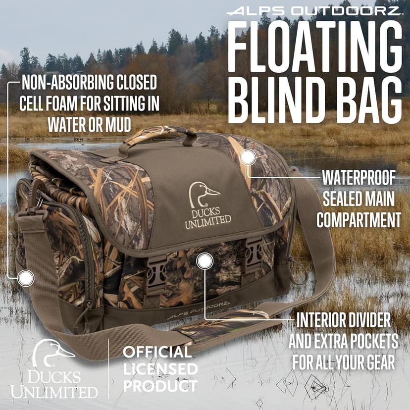 ALPS OutdoorZ Ducks Unlimited Floating Blind Bag, Mossy Oak Camo Waterfowl Hunting