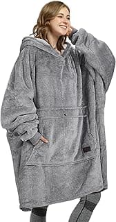 Catalonia Oversized Blanket Hoodie Sweatshirt, Wearable Sherpa Lounging Pullover for Adults Women Men