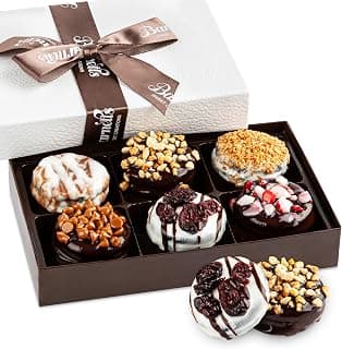 Barnetts Christmas Holiday Thanksgiving 6 Chocolate Cookies Gift Basket, Gourmet Chocolate Covered Candy Gifts for Food Delivery, Spring Candy Treats Baskets Ideas for Dad, Husband, Brother, Son, Grandfather, Father, Grandmother, Daughter, Mother, Grandma