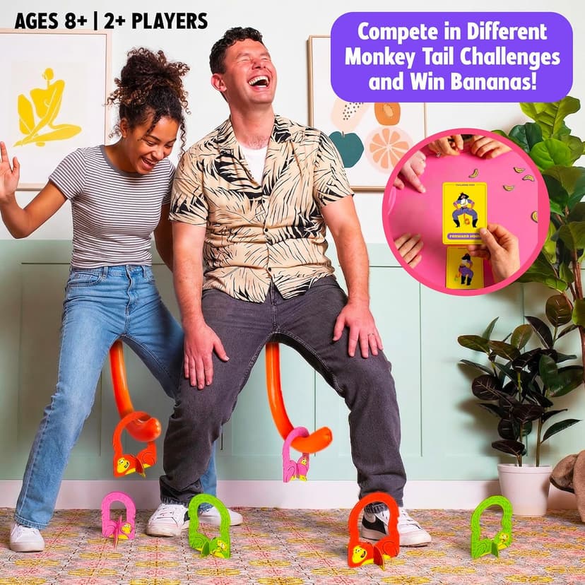 It's Bananas! The Monkey Tail Game - Funny, Fun Party & Family Board Game for Kids, Stocking Stuffer, Christmas, Thanksgiving, White Elephant, Girls Night, Birthday Gift, Gag, Novelty