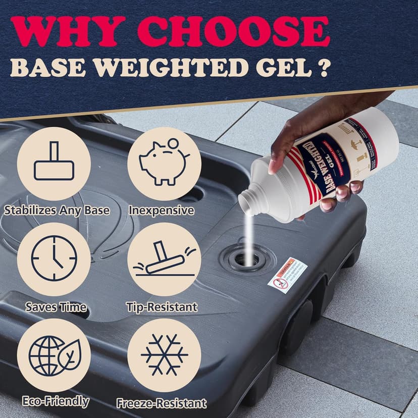 AceGold Sand & Sand Bag Alternative Polymer | Base Weighted Gel Replaces 625 lbs. Sandbags to Anchor Portable Basketball Hoops, Umbrellas, Pool Hoops & Items with a Base from Falling | 25oz