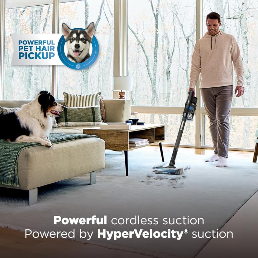 Shark PowerPro Reveal Plus Cordless Vacuum, FloorDetect & Dirt-Reveal Technology, HEPA Filter, Carpet & Hard Floor, Rechargeable, Charcoal, IZ376H