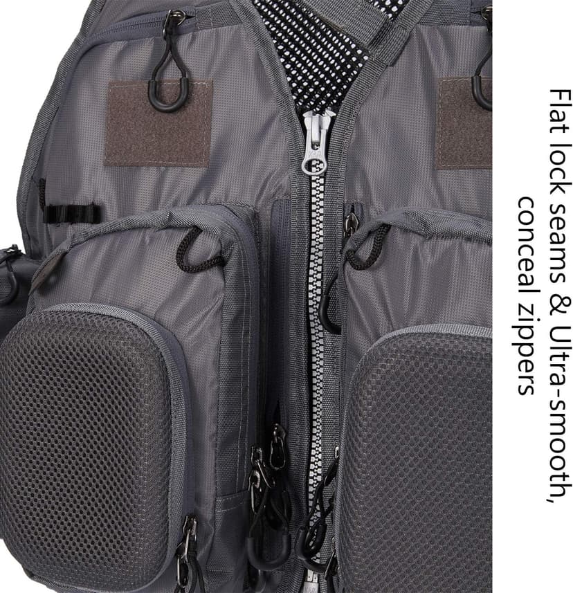 BASSDASH Strap Fishing Vest Adjustable for Men and Women, for Fly Bass Fishing and Outdoor Activities