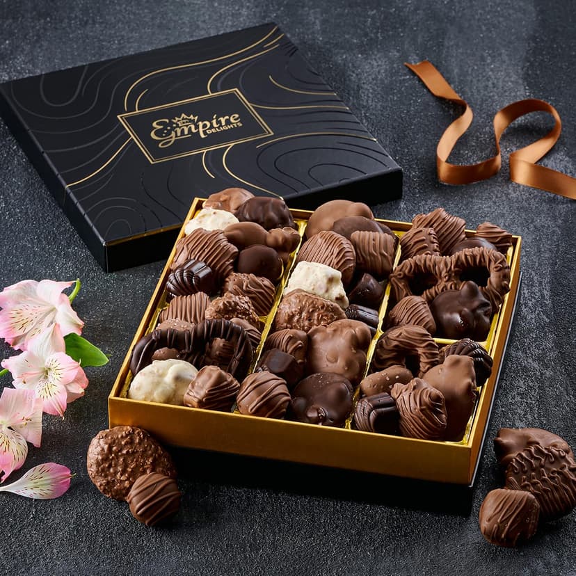 Assorted Gourmet Chocolate Gift Box - Food Gift Basket for Women and Man - Birthday, Thank You, Present Idea for Him and Her, Holiday Gifts Baskets by Empire Delights