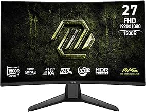 msi MAG 274CF X24 27-inch 1920 x 1080 (FHD) Gaming Monitor, 240Hz, FreeSync Premium, HDR Ready, HDMI, VGA Port, VESA Mountable, Tilt, 4-Side Slim Bezel, 0.5ms, Black