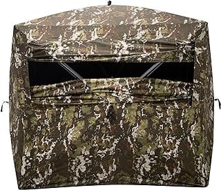 Barronett Blinds Wide Side 95, Portable Hunting Blind, Side-by-Side Hub Blind, Huge Interior, Panoramic Shooting Window, 2-Person, Crater™ Harvest, 75” x 79” x 95”, WS95CH