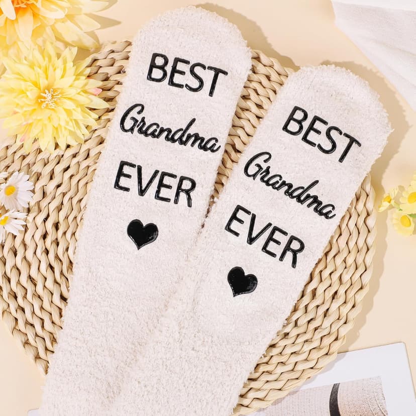 Grandma Gifts for Birthday Tote Bag Grandma Gifts Set from Granddaughter Grandson Grandchildren Grandkids Best Grandma Gifts Basket Tote Bag Makeup Bag 16 Oz Can Glass Bead Bracelet