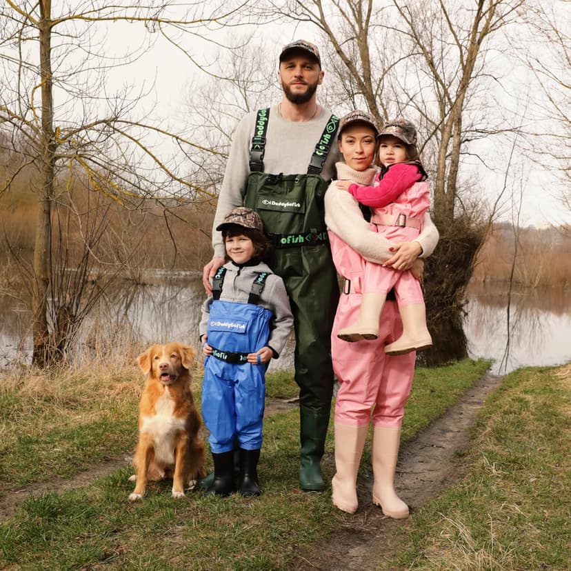 DaddyGoFish Chest Waders for Kids and Adults, Fishing and Hunting Waders with a Pocket and a Wader Hanger