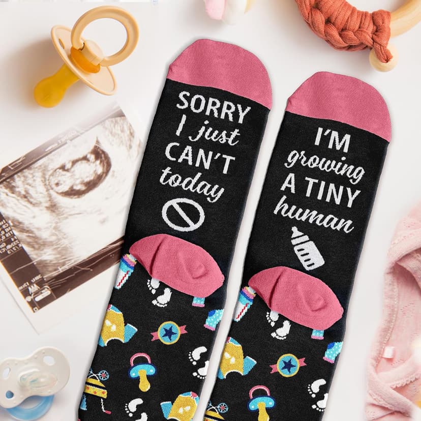 Pregnancy Gifts for New Mom, Dad, Grandma - Funny Socks For Expecting Dog Mom, Dog Dad - Stocking Stuffers B0H376KX6V