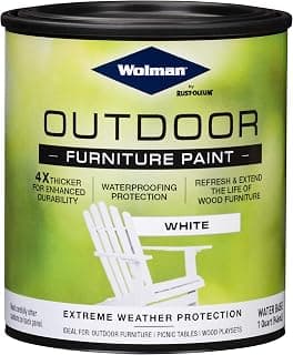 Wolman 360352 Outdoor Furniture Paint, Quart, White 32 Fl Oz (Pack of 1)