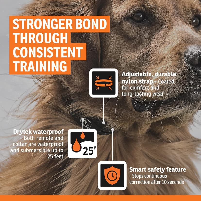SportDOG Brand YardTrainer 100 Remote Trainer for Dogs Shock Collar with Remote, Waterproof, Submersible Up to 25 Ft, DryTek Technology, Trainer with Shock, Vibrate, and Tone