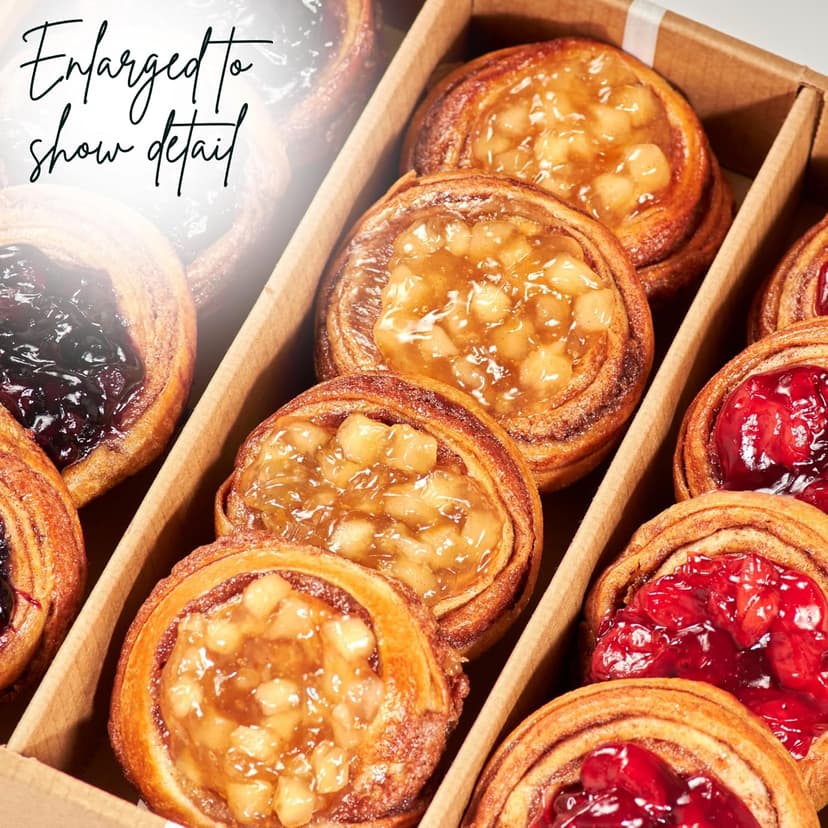 Fruit Danish Pastries | Christmas Holiday Corporate Food Gifts in Gift box |12 Individually Wrapped ASSORTED Fruit Filled Cinnamon Buns | Halloween, Thanksgiving-Stern’s Bakery