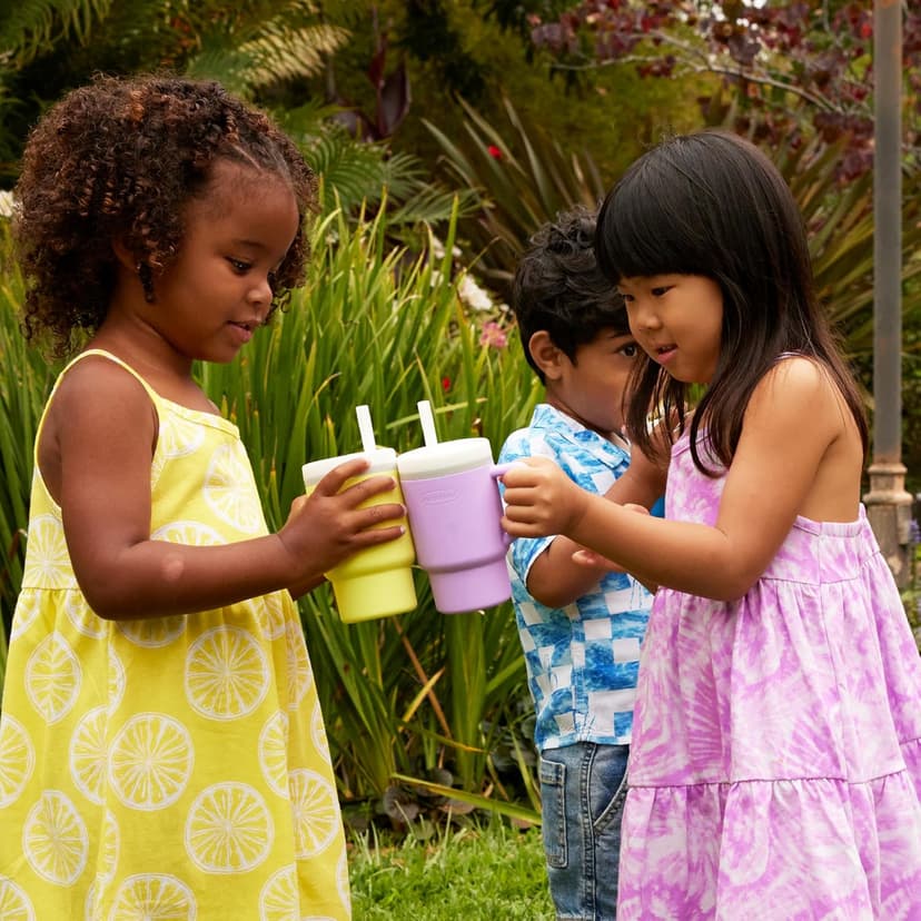 BPA-free silicone straw helps reduce spills while little ones build confidence with independent sipping Infantino My 1st Tumbler Straw Cup with Handle, 9oz, Lilac B0DF3L6CQ1