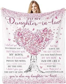 Daughter in Law Christmas Birthday Gifts from Mother Father in Law, Daughter in Law Gifts for Mothers Day Wedding Day Daughter in Law Gifts, Gifts for Daughter in Law Blanket 60"x50" B0CF9GRYX7
