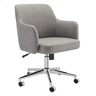 Amazon Basics Modern Home Office Desk Chair with Adjustable Height, 360 Degree Swivel, Smooth-Rolling Wheels, High-Density Foam Cushioning, Light Gray