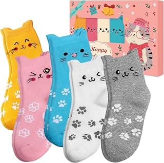 Cat Socks Stocking Stuffers for Women: Unique Funny Cute Cat Lover Gifts Novelty Comfy Animal Socks for Women, Christmas Xmas Gifts for Ladies Mom Wife Her Girlfriend Teen Girls Birthday Gift Ideas B0FM88P2PP