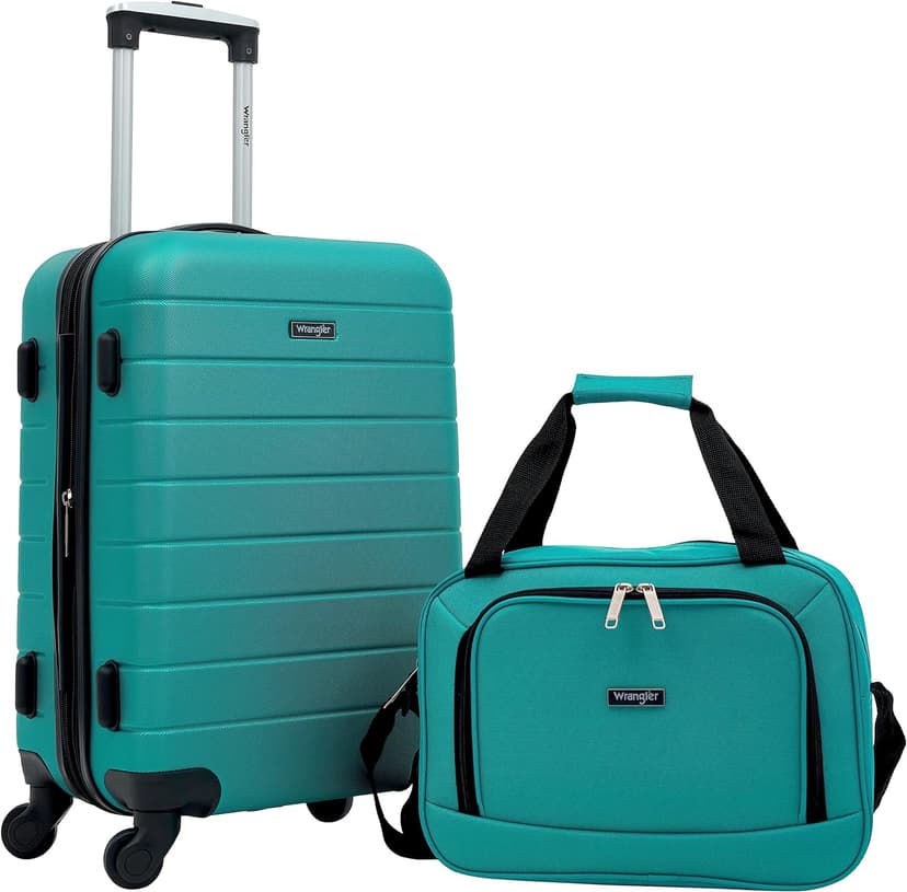 Wrangler Smart Spinner Hardside Luggage, 2 Piece Set, Teal