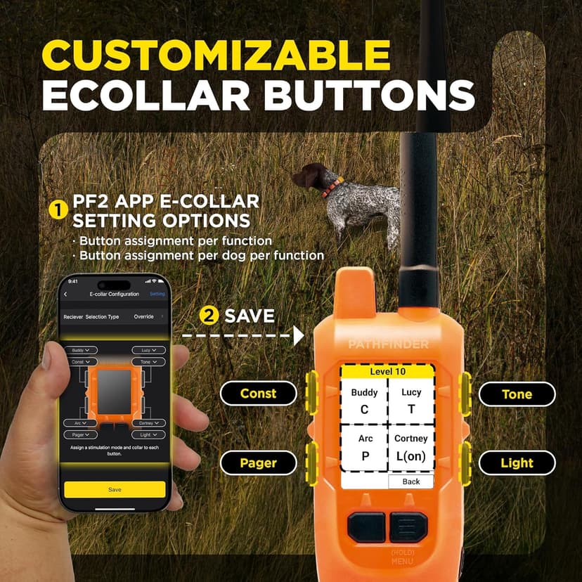 Dogtra PATHFINDER2 MINI Compass Live GPS Dog Tracking & Training System - 4-Mile Range E-Collar Handheld with No Subscription, Offline Maps, GPS Fence, Expandable up to 21 Dogs, for Dogs 15+ lbs