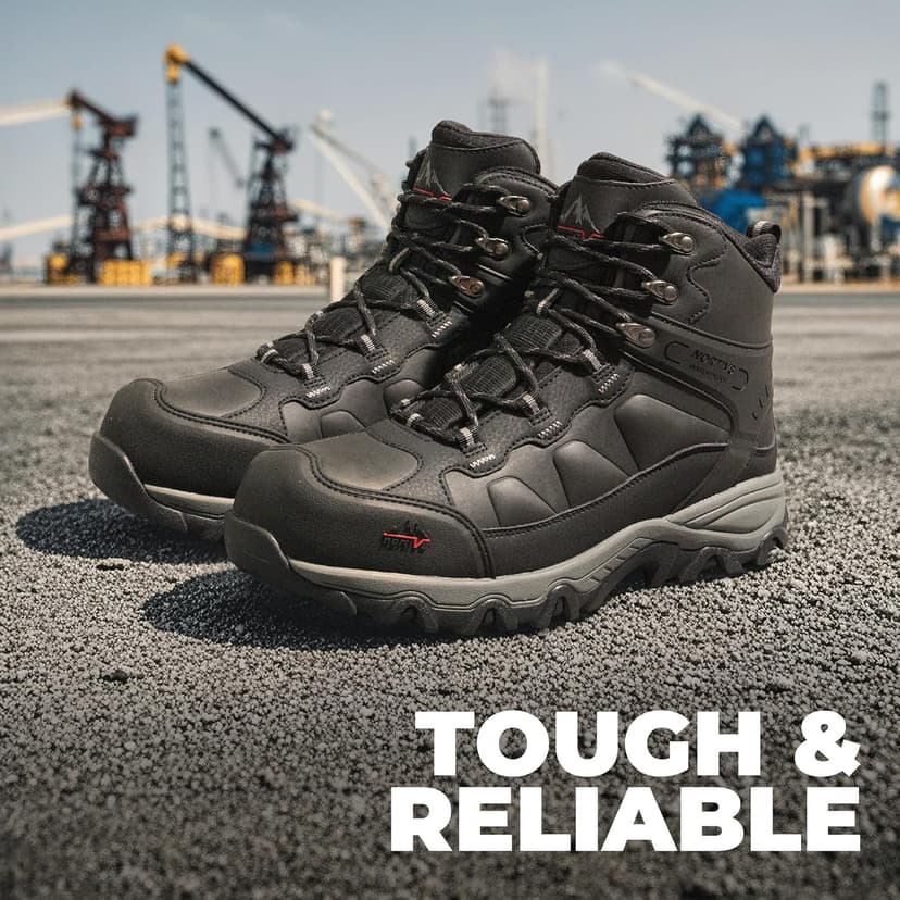 NORTIV 8 Waterproof Steel Toe Boots for Men Slip Resistant Safety Industrial Boots Paladin-Steel