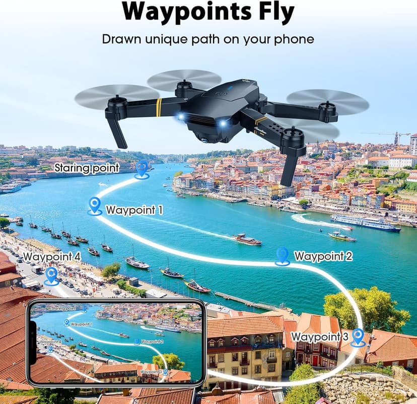 MOCVOO Drones with Camera for Adults Kids, Foldable RC Quadcopter, Helicopter Toys, 1080P FPV Video Drone for Beginners, 2 Batteries, Carrying Case, One Key Start, Altitude Hold,Headless Mode,3D Flips