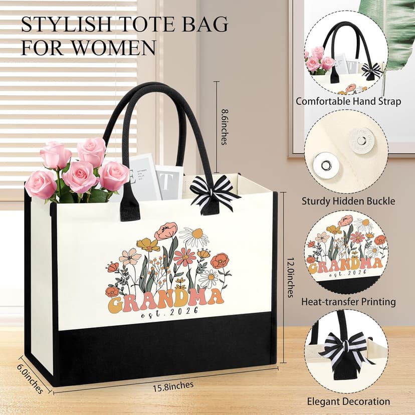 JoycuFF New Grandma Gifts First Time, Promoted to Grandma Est 2026 Grandmas Gift for New Nana Gigi Mimi 1st Time Grandmother Gift