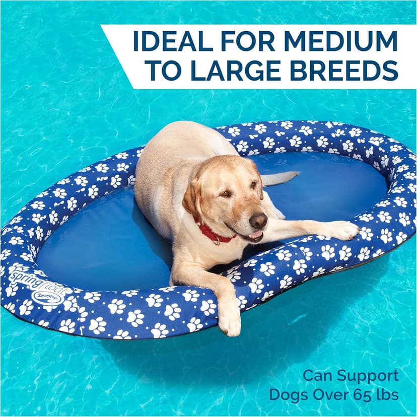 SwimWays Paddle Paws Spring Float Dog Raft, Large (65 lbs. and Up), Blue