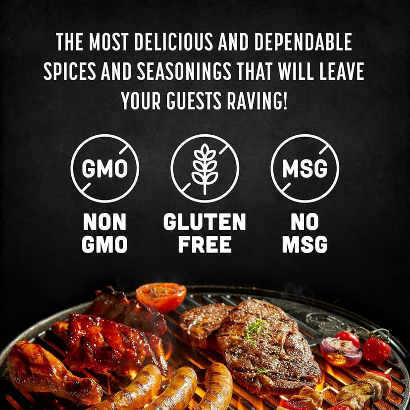 Spice Rack Co. BBQ Seasonings And Rubs - Smoking & Grilling Spices and Seasonings Sets, Grilling Accessories & Smoker Accessories, Birthday Gifts For Him, Mens Birthday Gifts For Men (5 Pack)
