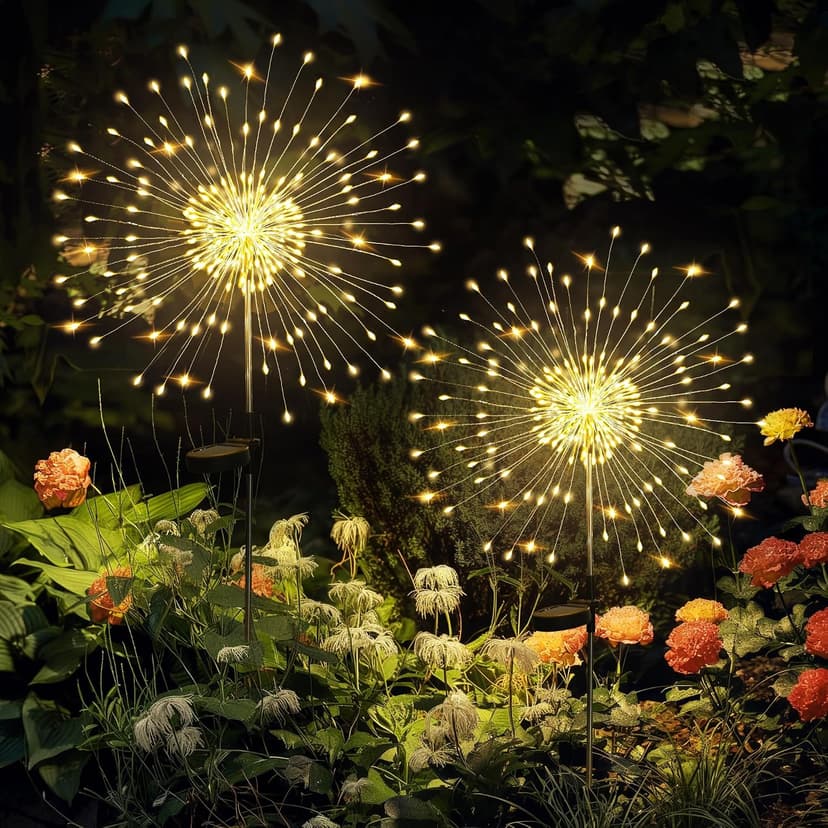 120 LEDs, Fairy Design, Waterproof, Garden Decor, Solar Powered for Yard, Pathway, Flowerbed, Planter, Balcony, Gifts for Mom GIGALUMI 2 Pack Solar Firework Lights Outdoor, Garden Decor, Warm White B0CPHZL35M