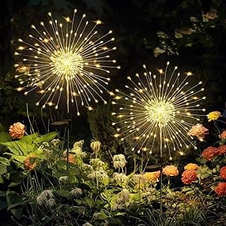 120 LEDs, Fairy Design, Waterproof, Garden Decor, Solar Powered for Yard, Pathway, Flowerbed, Planter, Balcony, Gifts for Mom GIGALUMI 2 Pack Solar Firework Lights Outdoor, Garden Decor, Warm White B0CPHZL35M