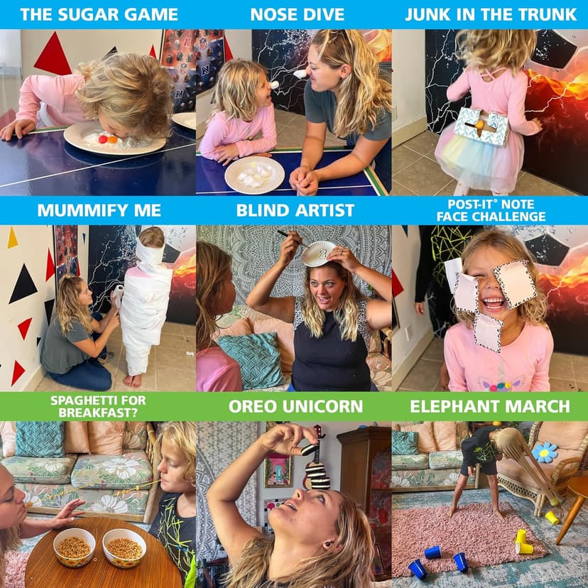 Funwares Home Edition, 218 Minute of Fun Games - Minute to Win It Family Party & Travel for Kids & Adults, 2-12 Players! Play with Everyday Household Items.