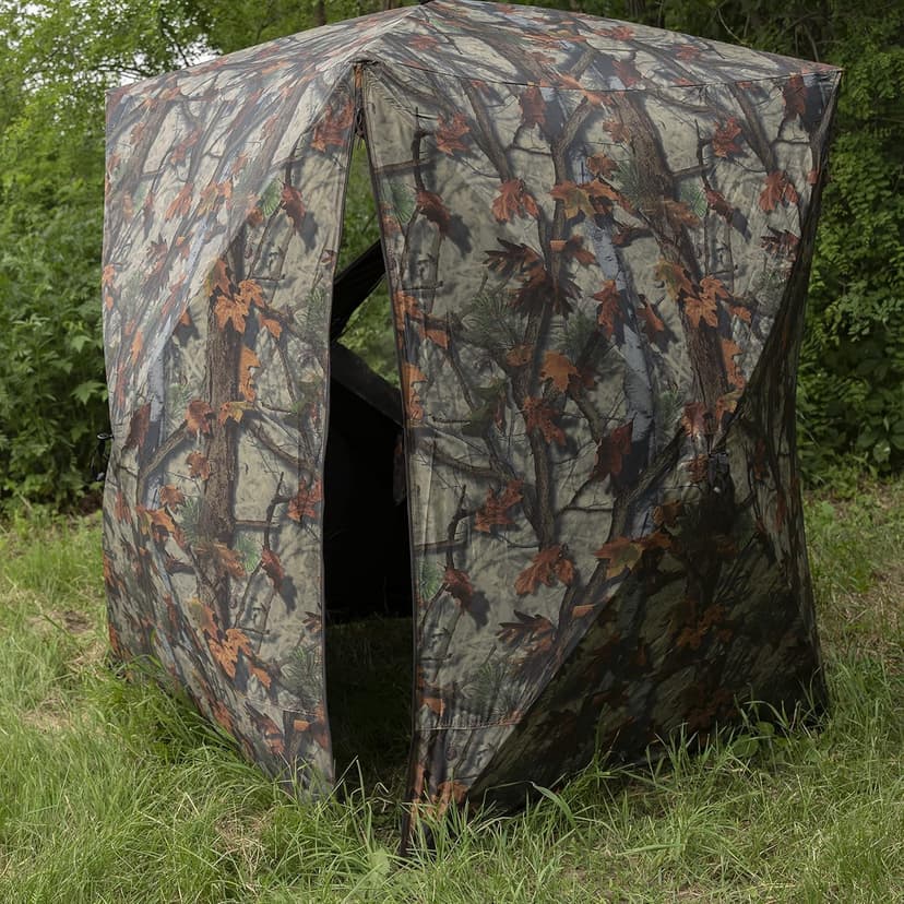 Barronett Blinds Prowler 300, Portable Hunting Blind, Tall Hub Blind, Shoot While Standing, Lightweight, 2-Person, Bloodtrail Woodland, 80” x 75” x 75”, PR300BT