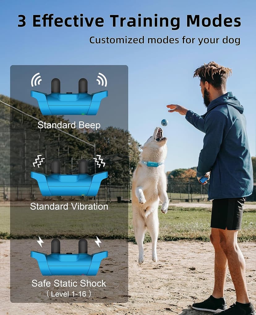 Bousnic Dog Shock Collar with Remote - [New Edition] 4000FT Dog Training Collar for Large Medium Small Dogs (8-120lbs) Waterproof E Collar with Beep, Vibration, Safe Shock