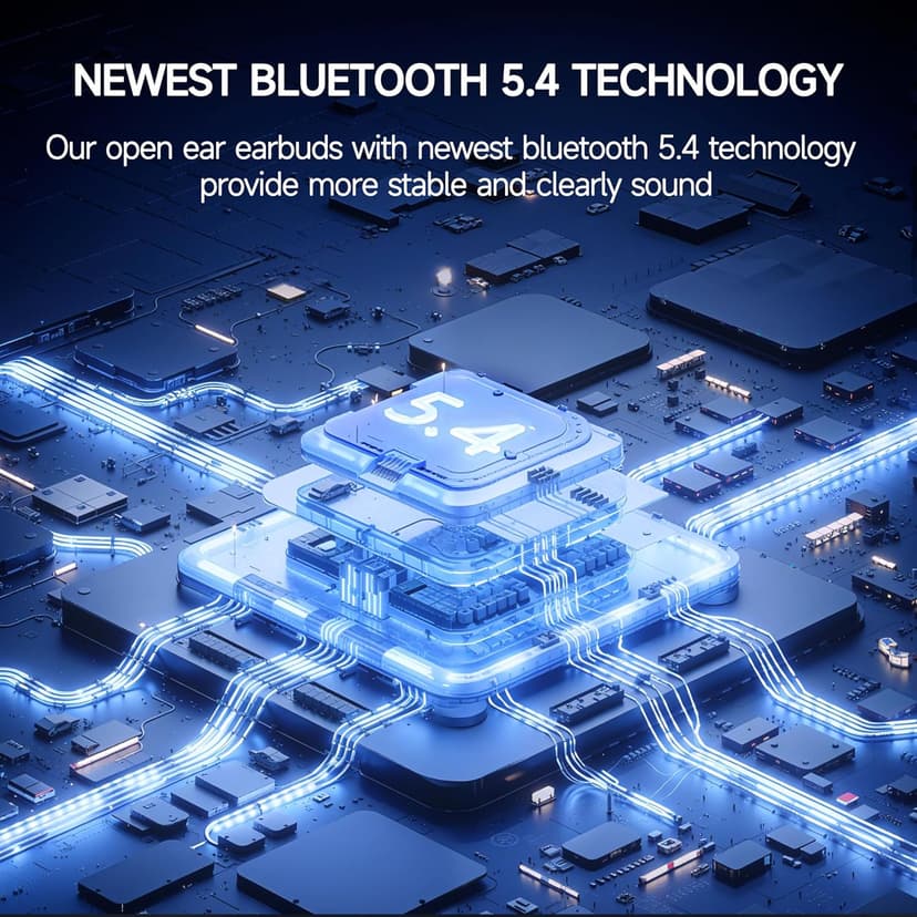 Acjohtin Open Ear Headphones, Bluetooth 6.1 Wireless Air Conduction Headphones Sport Earbuds,IPX6 Waterproof,Clear Call,Lightweight Earphones for Running Cycling Workouts (Black)