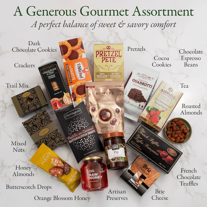 Gourmet Sympathy Basket w/ Italian Cheese, Crackers, Preserves, Chocolates, Cookies, Tea, Nuts & More, Personalized Message Capalbo's Deepest Sympathy Gift Basket in Gift-Ready Packaging B004USOZ2C