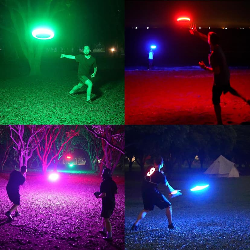 TOSY Flying Disc - 108 RGB Multicolor or 36 Monocolor LEDs, Super Bright, Smart Modes, Christmas Stocking Stuffers Gift, Camping Toy for Kid/Teen/Adult, Auto Light Up, Rechargeable, Waterproof, 175g